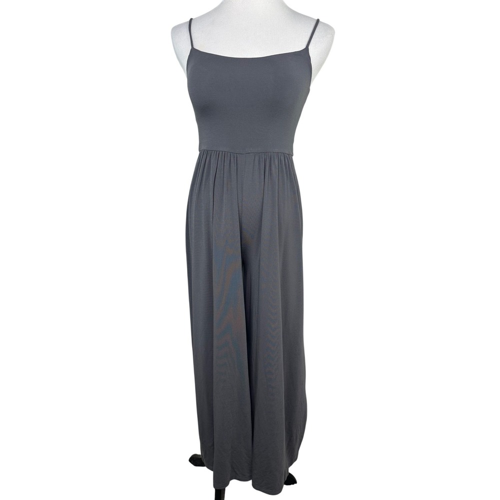 Wilfred Aritzia Grey Tencel Wide Leg Spaghetti Strap Jumpsuit 82712 XS